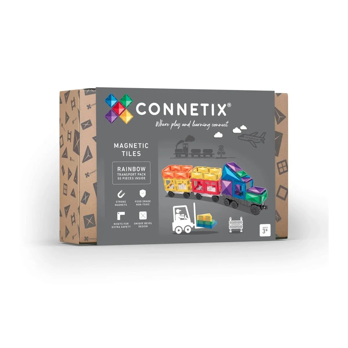 CONNETIX Magnetbausteine Rainbow Transport Pack - 50 Teile - Nook' d' Mel - Kinder Concept Store