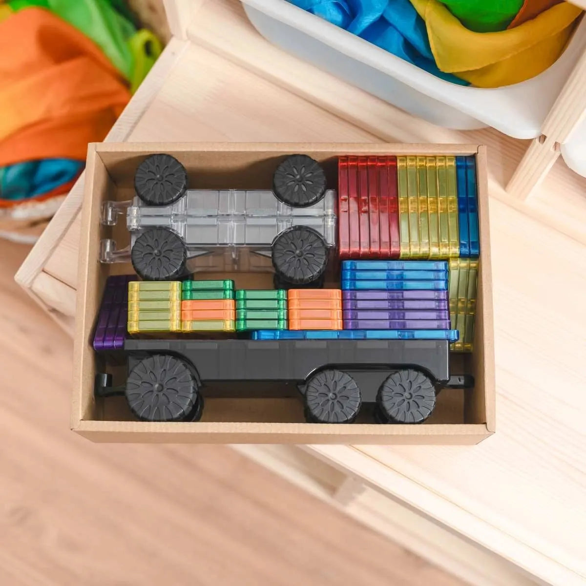 CONNETIX Magnetbausteine Rainbow Transport Pack - 50 Teile - Nook' d' Mel - Kinder Concept Store