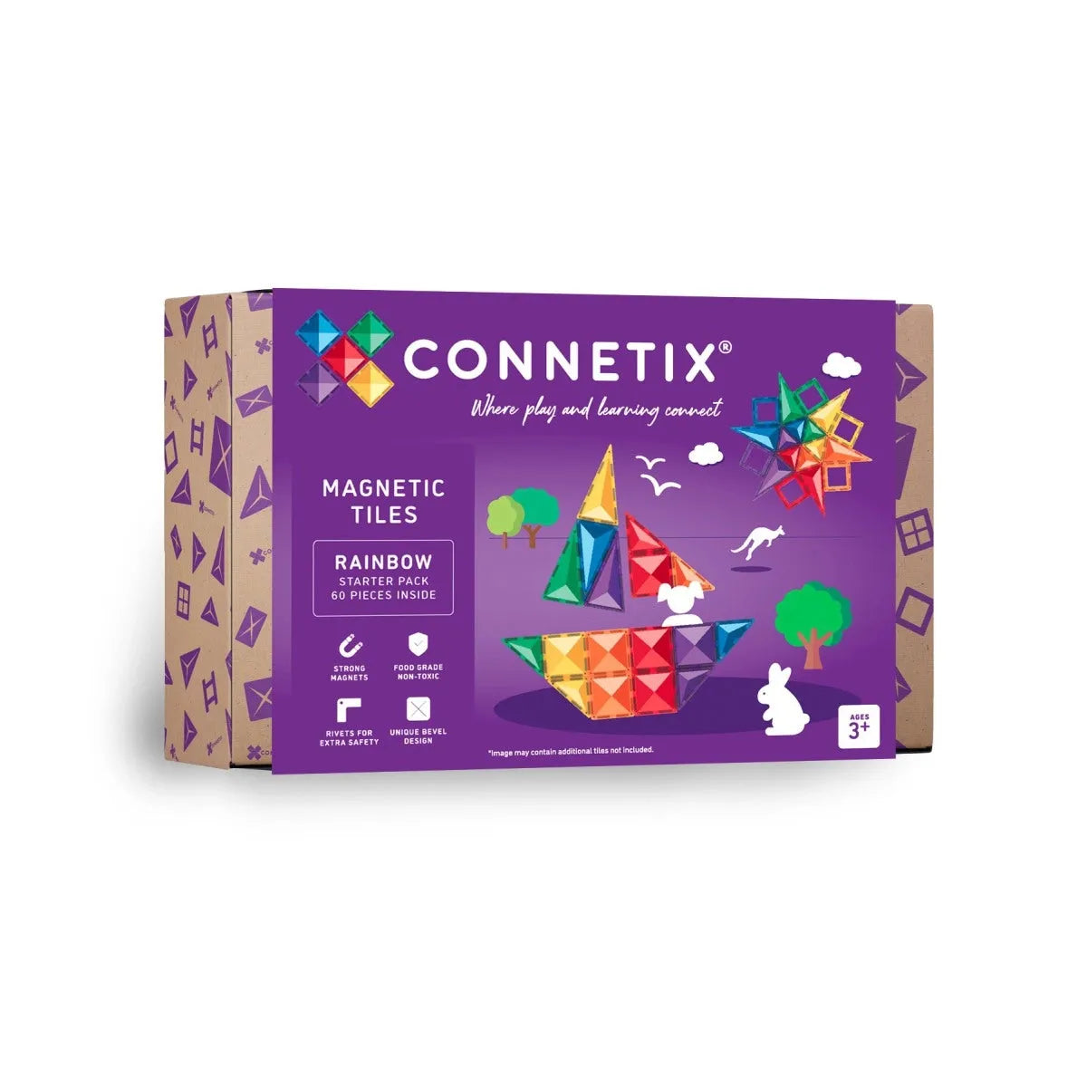 CONNETIX Magnetbausteine Rainbow Starter Pack - 60 Teile - Nook' d' Mel - Kinder Concept Store