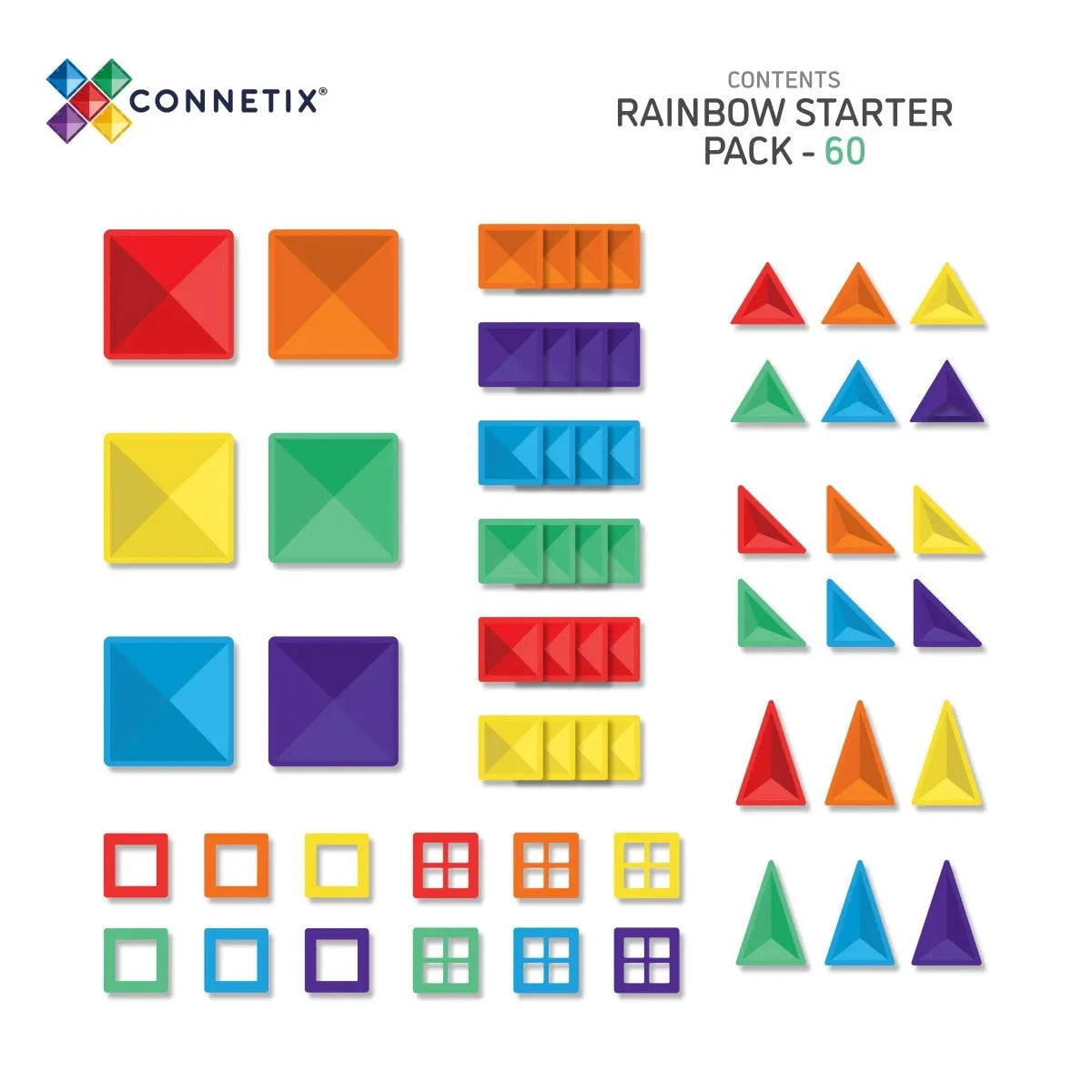 CONNETIX Magnetbausteine Rainbow Starter Pack - 60 Teile - Nook' d' Mel - Kinder Concept Store